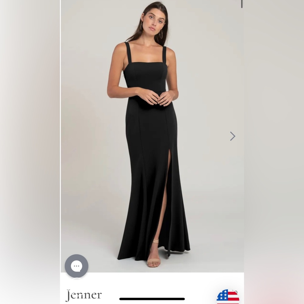 Jenny Yoo Black Crepe Jenner Dress